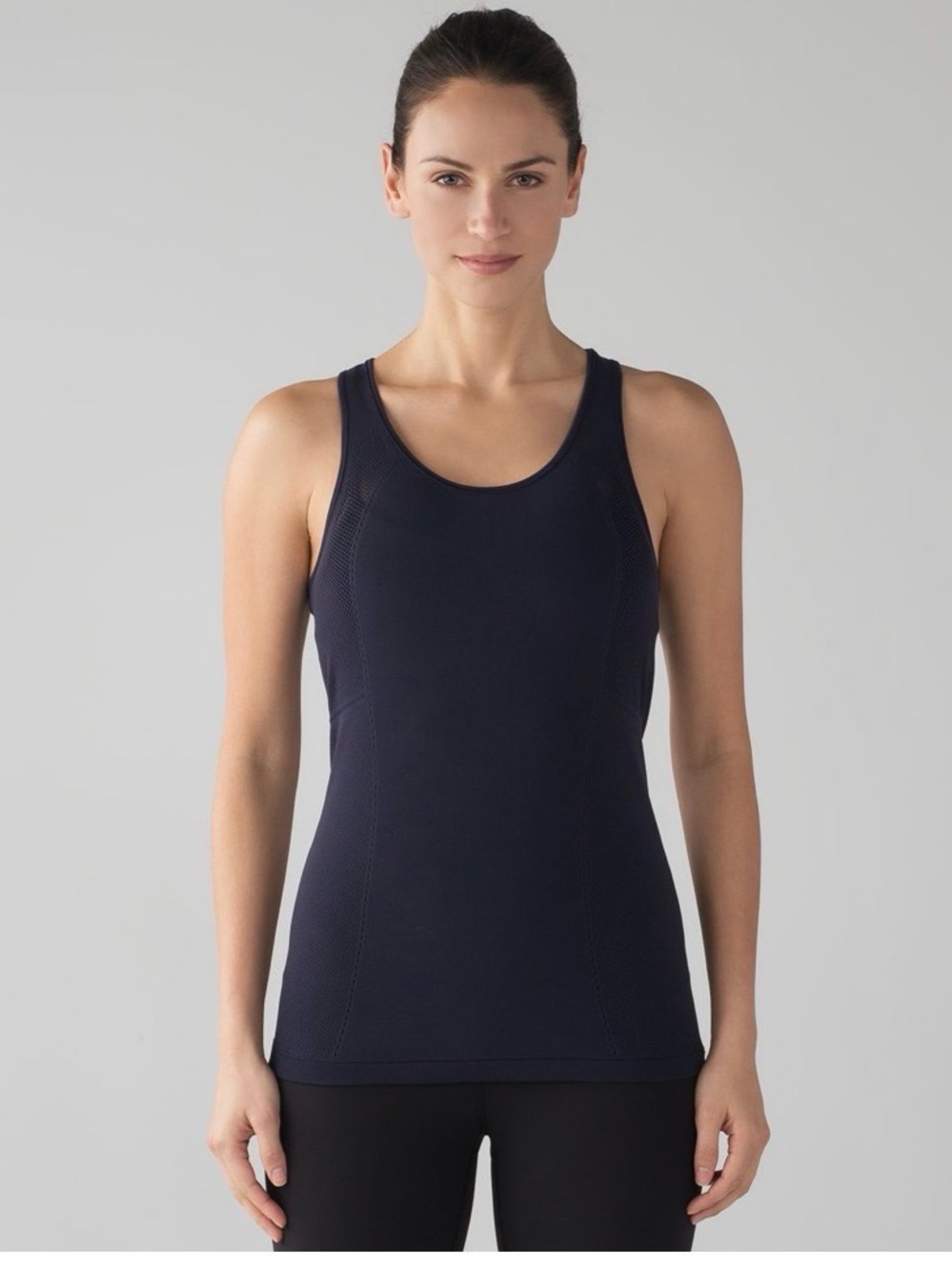 Lululemon Reveal Racerback Tank Midnight Navy Seamless Mesh Size 8